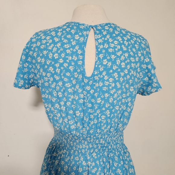 Sienna sky blue floral midi dress - Picture 6 of 8